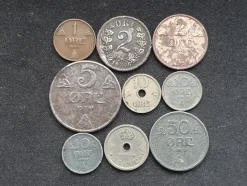 Tradera Norge 9 äldre mynt 1876-1944^ Utländska Mynt