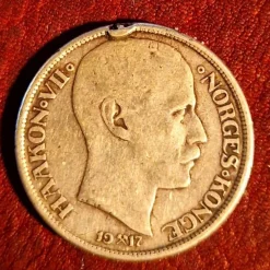 Tradera Norsk 1 krone 1917 silvermynt Haakon VII^ Utländska Mynt
