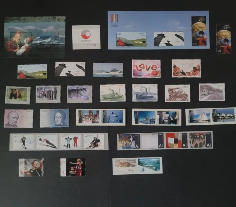 Tradera Norska frimärken utgivna år 2008. Fri frakt.^ Norden