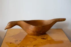 Tradera Norskt dryckeskärl i körsbärsträ - Trä Skål Bowl Norge Norway Tappskål Gås Ölgås> Allmoge