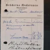 Tradera Fraktsedlar & Fakturor<Nota Bröderna Andersson Måleriverkstad Markaryd Småland