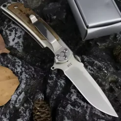 Tradera Knivar & Svärd<Ny fin fällkniv med fäste