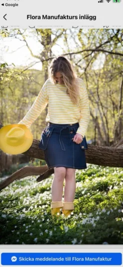 Tradera Trädgårdshandskar & -kläder<Ny läcker mjuk arbetskjol i bomullsdenim fr Manufaktur Flora /Nypr Nypris 1299:-