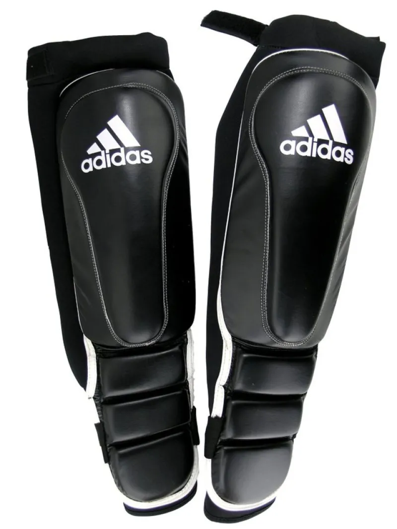 Tradera Kampsport<NYA! Ben/vristskydd Adidas Pro strl L Large Svart läder ***SommarREA***