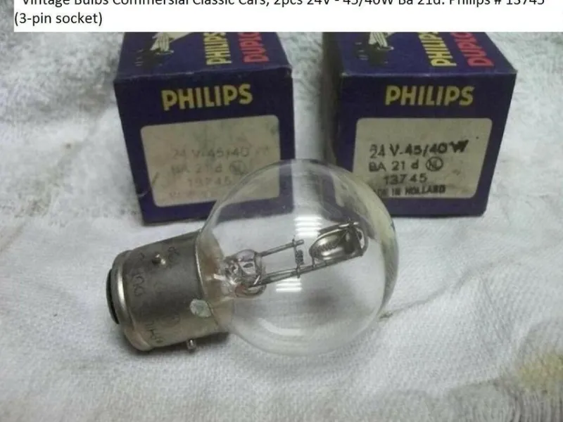 Tradera Nya Glödlampor, 2 st. 24V - 45/40W Ba 21d. Philips # 13745^ Lastbilar & Bussar
