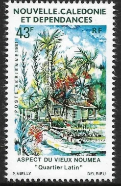 Tradera Nya Kaledonien Gamla Noumea målning Mi 678 xx^ Oceanien