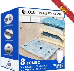 Tradera NYA Klädvakuumpåsar, set med 8 påsar | 2J + 2L + 2M + 2S | Med elektrisk pump!^ Resetillbehör
