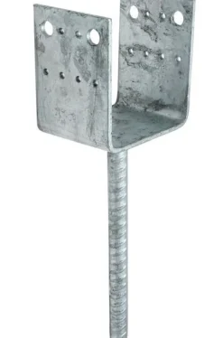 Tradera NYA Stolphållare / Markspjut / Ryggåsbeslag Varmförzinkade BILLIGT> Byggmaterial