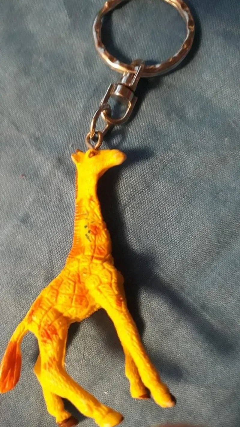 Tradera Nyckelringar<nyckelring GIRAFF plast ca 4x6,5 cm