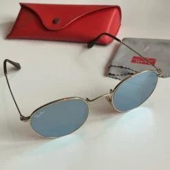 Tradera Nyskick Ray-Ban ROUND METAL RB3447N spegel silver glas 001/30 47 21 140 3N> Solglasögon