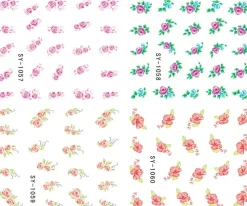 Tradera Manikyr, Hand- & Fotvård<NYTT! 4 ARK Nageldekorationer / 3D Water Transfer Nail Art Stickers 1057-1060