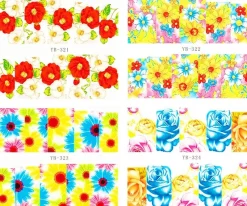 Tradera Manikyr, Hand- & Fotvård<NYTT! 4 ARK Nageldekorationer / 3D Water Transfer Nail Art Stickers 321-324