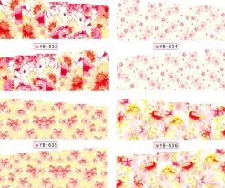 Tradera Manikyr, Hand- & Fotvård<NYTT! 4 ARK Nageldekorationer / 3D Water Transfer Nail Art Stickers 633-636