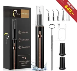 Tradera Tandvård<NYTT Elektriskt tandrengöringsset | USB-C | 3 utbytbara. huvuden | 3-lägen | LED