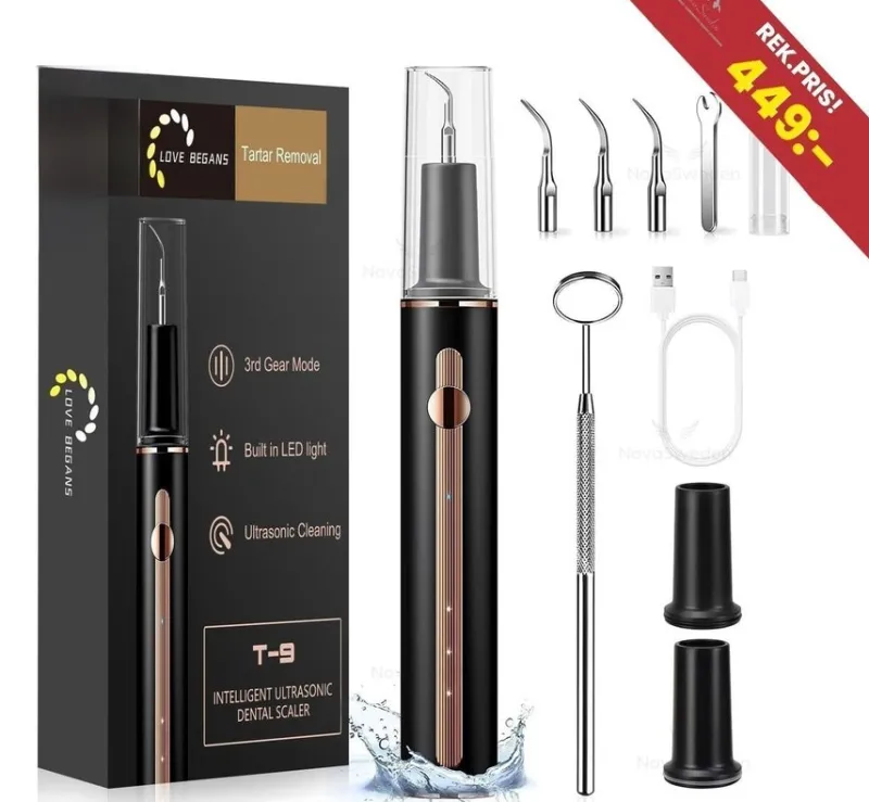 Tradera Tandvård<NYTT Elektriskt tandrengöringsset | USB-C | 3 utbytbara. huvuden | 3-lägen | LED