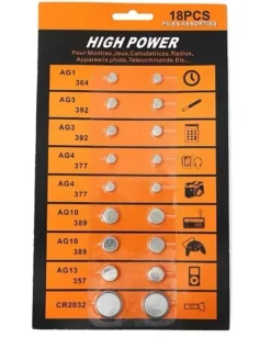 Tradera Nytt 18-pack blandade knappcellsbatterier plomberad klock batterier ny^ Tillbehör & Reservdelar