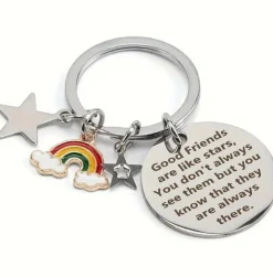 Tradera Oanvänd nyckelring att ge till bästa vännen, med text, stjärnor och regnbåge> Nyckelringar & Nyckelfodral