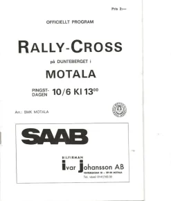 Tradera Sportmemorabilia<Officiellt Rally-Cross program Motala 1973