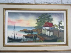 Tradera Oljemålning på duk av Hartvig Jarlhov^ Måleri