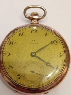 Tradera OMEGA Silver-rova med silver i bägge boetterna fjäderbrott annars mycket vackert^ Fickur