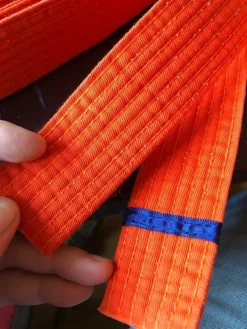 Tradera Kampsport<Orange Kampsport bälte, längd 255 cm,