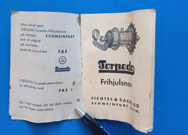Tradera Cykel<Original Torpedo Frihjulsnav Manual