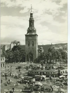 Tradera Nordiska Länder<OSLO DOM KYRKAN OG STORTORGET RIKT FOLKLIV.KV 9.OAV.