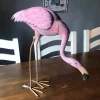 Tradera Trädgårdsdekorationer<Ovanlig trädgårdsflamingo i plåt, med härlig patina