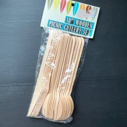 Tradera 18-pack Träbestick Set - Picknickbestick> Barnkalas