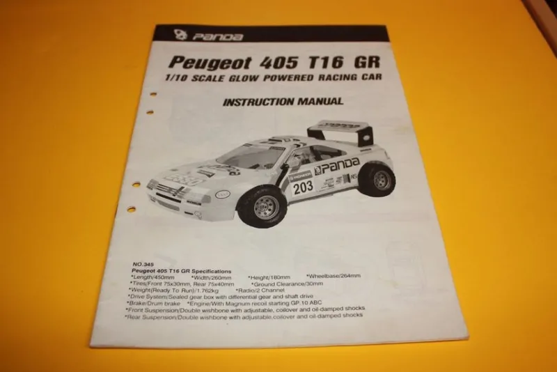 Tradera Panda Byggbeskrivning Peugeot 405 T16 GR (R16)^ Radiostyrt