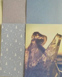 Tradera Papper A4 Del av Icy Winter. Jul Julkort Blåa nyanser 1 st fotobild 1 guldfolie^ Scrapbooking