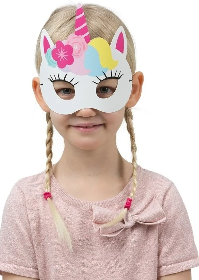 Tradera Pappersmask Paper Mask Unicorn Enhörning 6-Pack Ansiktsmask *NYTT*> Barnkalas