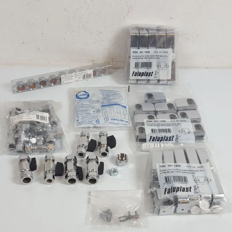 Tradera Parti div rörkopplingar & rörklämmor - Faluplast - Gustavsberg - Ballofix> Vvs