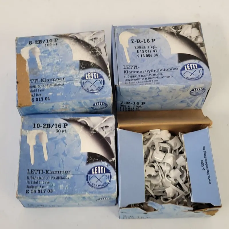 Tradera Parti klammer för kablar - Kabelklämmor Ø7 mm - Letti> Skruv, Plugg & Spik