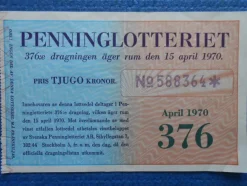 Tradera Lotter & Lottsedlar<Penninglotteriet 15 april 1970