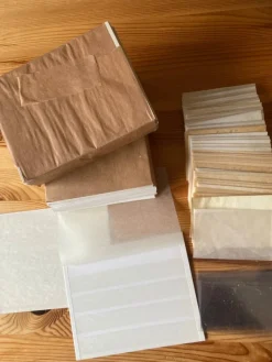 Tradera Pergamyntkuvert och instickskort med fyra rader^ Tillbehör