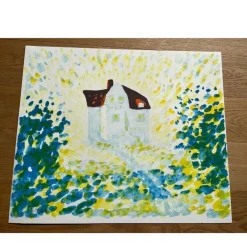 Tradera Peter Dahl litografi - Farmors hus^ Grafik & Teckningar