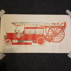 Tradera Plansch - Brandbil 1915^ Affischer