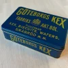 Tradera Plåtemballage<Plåtburk Göteborgs kex blå guld fint skick
