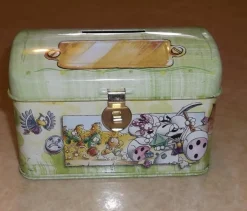 Tradera Sparbössor<Plåtburk Sparbössa Grön Skattkista Diddle