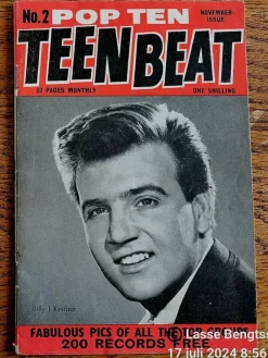 Tradera POP TEN TEEN BEAT No. 2 - November issue (1963) (med bl.a. Billy J. Kramer)> Musik, Visor & Vistryck