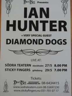 Tradera Poster Ian Hunter Södra Teatern i toppskick^ Musikposters
