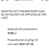 Tradera Presentkort från Upplevelse.com> Upplevelser