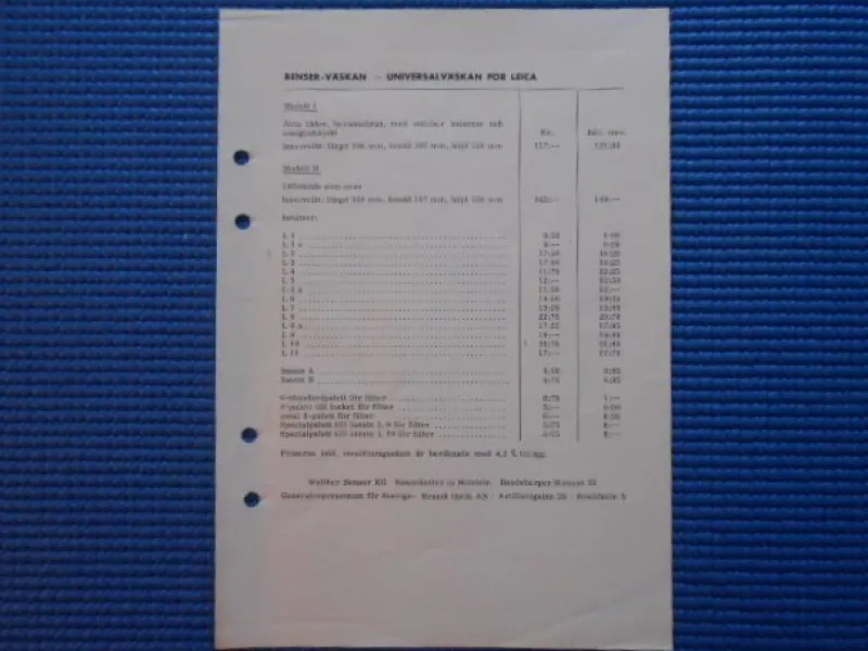 Tradera Prislista Benser väskan Universialväskan för Leica^ Övrig Optisk Utrustning