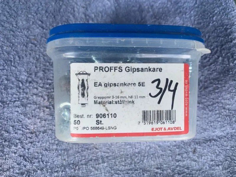 Tradera Profits Gipsankare EA 3-16 mm, Art.nr 906110> Skruv, Plugg & Spik