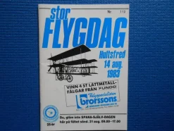 Tradera Program Stor flygdag Hultsfred 14 augusti 1983^ Flyg
