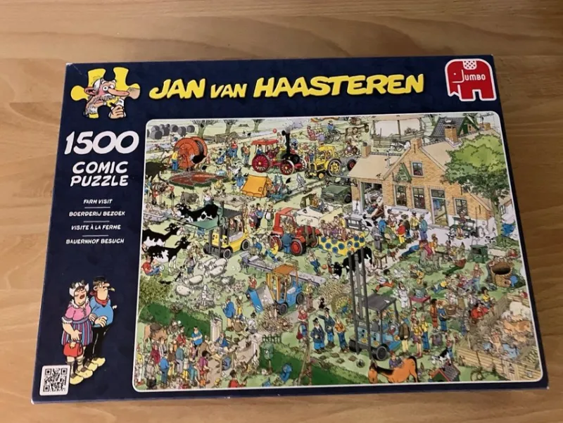 Tradera PUSSEL 1500 bitar Jan van Haasteren. Farm Visit. Pusslet mäter 90 x 60cm^ Pussel