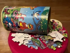 Tradera Lek & Spel<Pusselspel 80 bitar i burk Bambi Instruktioner Retro Disney