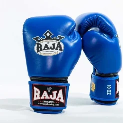 Tradera Boxning<RAJA: Boxningshandskar Blå i äkta skinn - 10oz