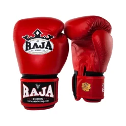 Tradera Boxning<RAJA: Boxningshandskar Röd i äkta skinn - 10oz